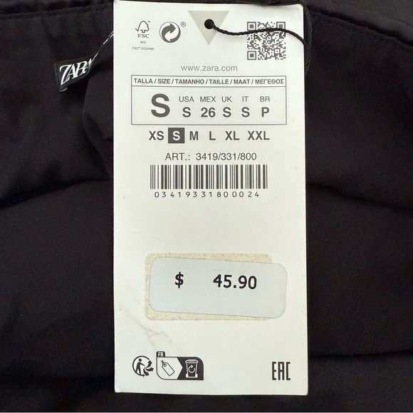 Women’s Zara Strapless Satin Side Effect Asymmetrical Mini Dress Small - Picture 13 of 16